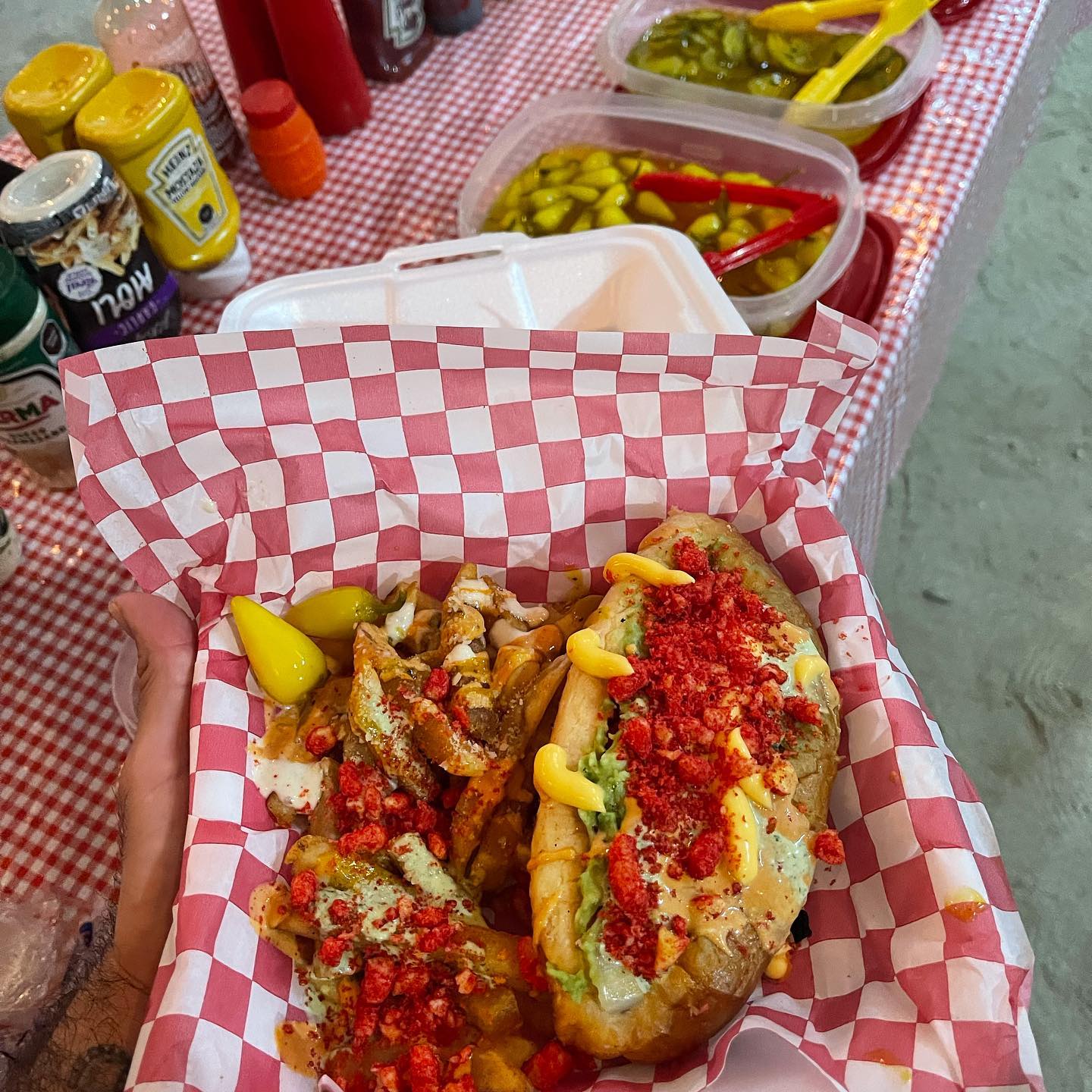 Hotdog with chili and cheese